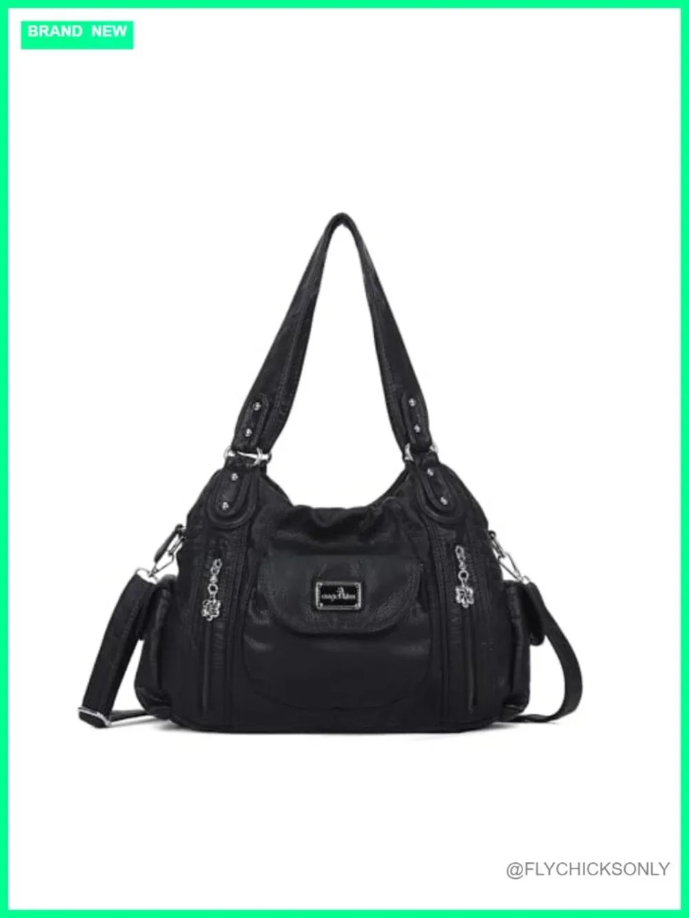 Large Hobo Tote Shoulder Bag Women Faux Leather Satchel Multipocket Purse